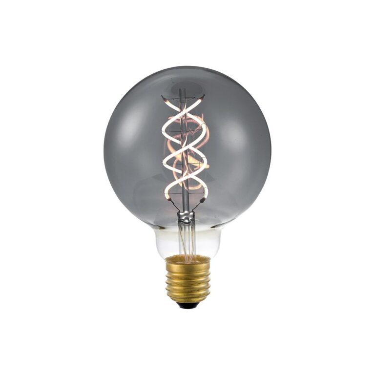 E27 5W dæmpbar LED pære - G95, Double Helix, Smoke, 2200K, 120lm