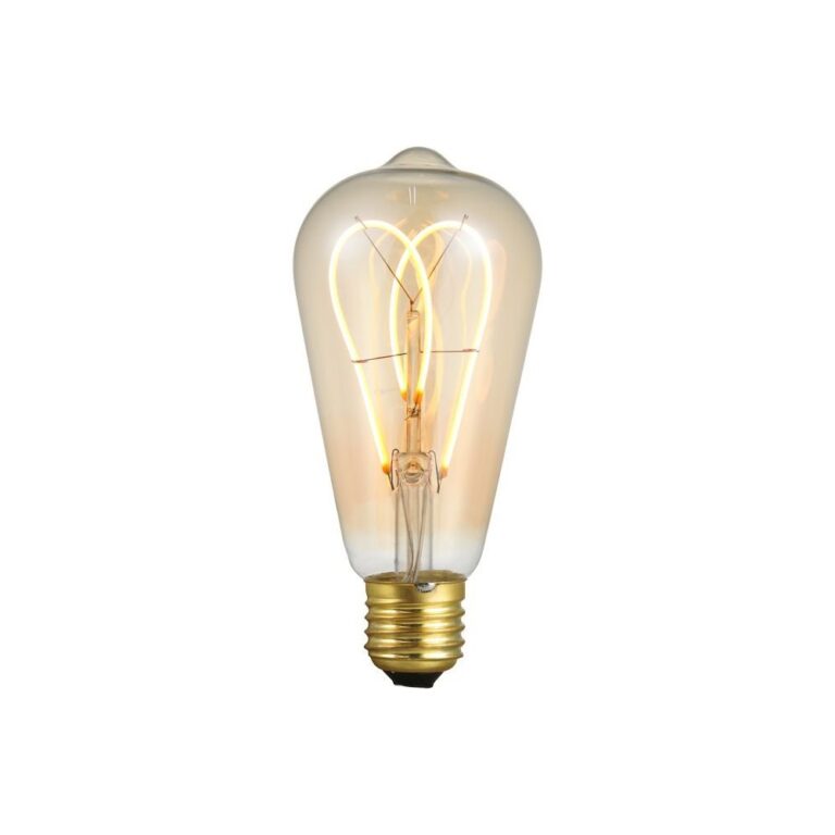 E27 5W dæmpbar LED pære - ST64 Rustika, Flex Double Loop, 2000K, guld glas