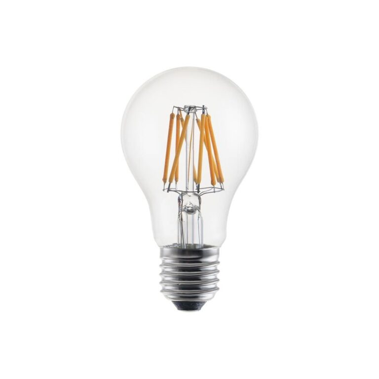 E27 6W DimToWarm LED filament pære - A60, 600lm, dæmpbar, klart glas, 2200K-2700K