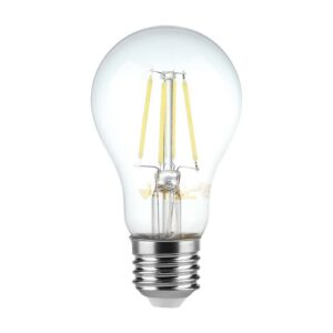 E27 6W LED filament pære - A60, klart glas, 600lm, 3000K