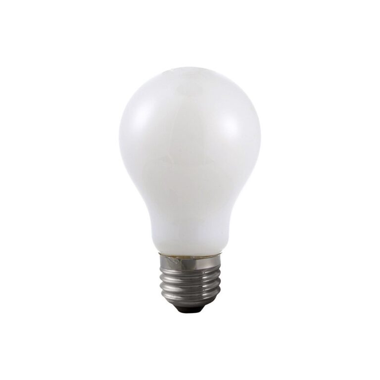 E27 6W dæmpbar LED pære - A60, opal glas, filament, 2500K, 470lm