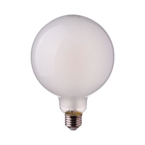 E27 7W LED filament pære - G125, mat glas, 6400K, 840lm, 300Â° beam angle