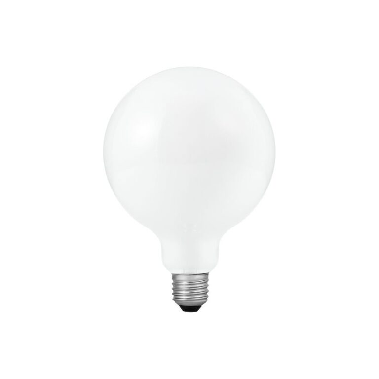 E27 8,5W dæmpbar LED globe pære - G125, opal glas, 810lm, 2500K filament