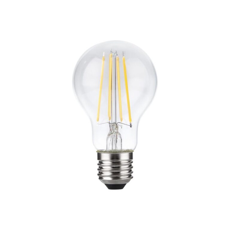 E27 8,5W dæmpbar LED pære - A60, filament, klar glas, 1000lm, 2700K