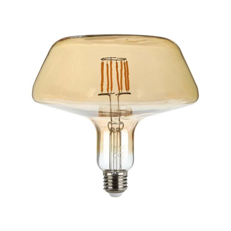 E27 8W LED filament pære - Amber glas, 620lm, 2200K, 300Â° lysspredning