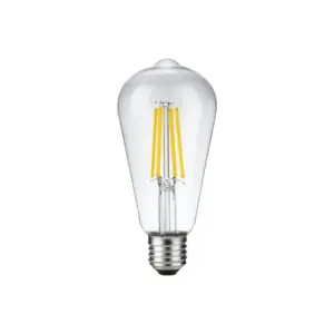 E27 8W dæmpbar LED Rustika pære - ST64, filament, 2500K, klart glas, 650lm