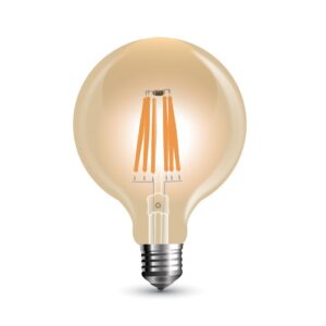 E27 8W dæmpbar LED globepære - Ø12,5 cm, Kultråd, ekstra varm hvid