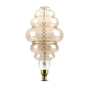 E27 8W dæmpbar LED kæmpe globepære - Ø20 cm, Kultråd, ekstra varm hvid, 2000K