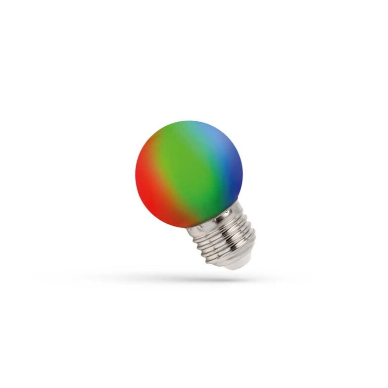 E27 LED - RGB Farvet lys - 260Â° - 230V - 1W