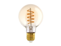 EGLO E27 LED G80 amberfarvet globe dekorationspære med spiral og varmt hvidt lys