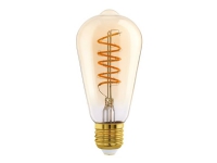 EGLO E27 LED ST64 amberfarvet dråbe dekorationspære med spiral og varmt hvidt lys