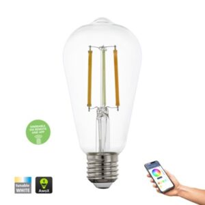 EGLO smart ZigBee E27 LED CCT pæreformet klar filament pære 9W