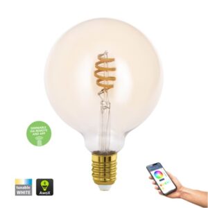 EGLO smart ZigBee E27 LED G125 CCT amberfarvet filament pære 5,5W