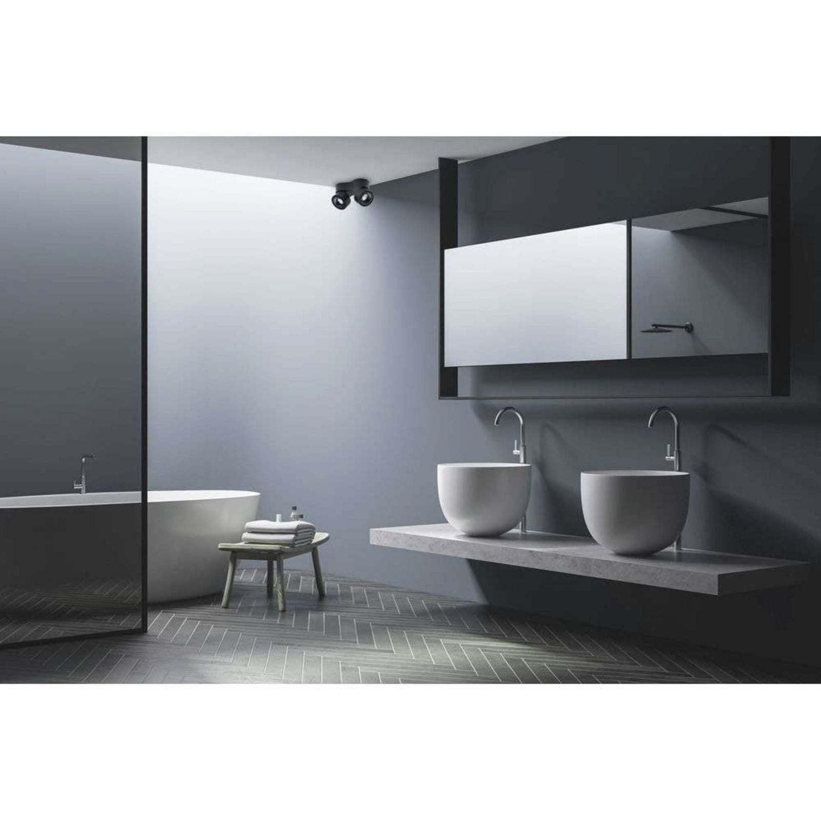 Easy Triple W3100 LED-loftlampe, hvid, med kabelåbning – Antidark - Stue - Aluminium