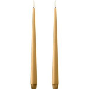 Ester & Erik LED kronelys, 30 cm, karry gul, 2-pak