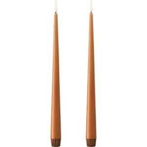 Ester & Erik LED kronelys, 30 cm, varm brun, 2-pak