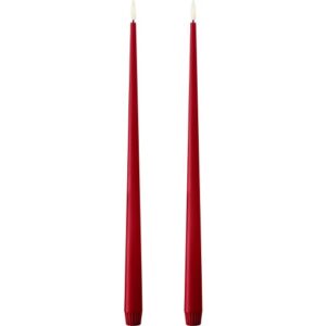 Ester & Erik LED kronelys, 40 cm, rød, 2-pak