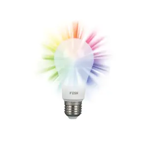 FESH Smart Home LED Pære - Multicolor E27 9w Ø 60