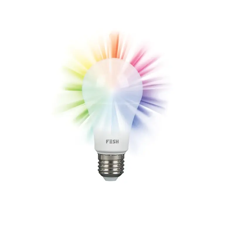 FESH Smart Home LED Pære - Multicolor E27 9w Ø 60