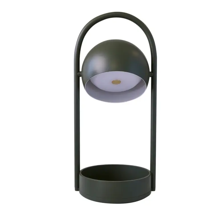 FRANDSEN - Ball bærbar LED-bordlampe med batteri, olivengrøn