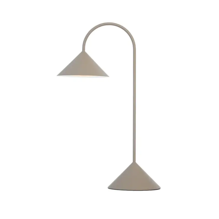 FRANDSEN - Grasp LED-batteridrevet bordlampe, sandgrå, højde 47 cm, metal