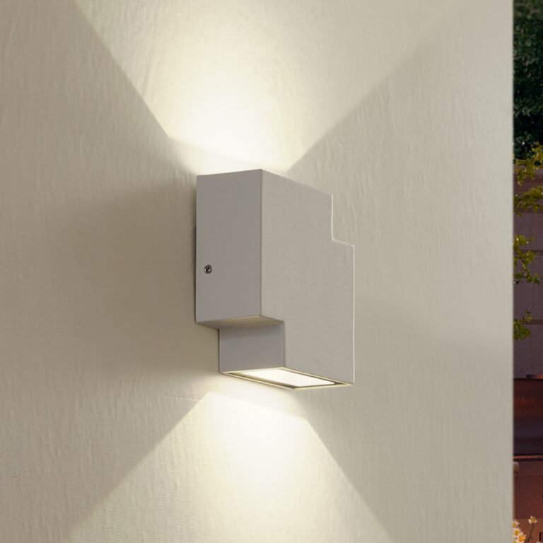 Fendir LED Udendørs Væglampe Hvid - Lindby - Terrasse - Moderne - Aluminium - Kantet