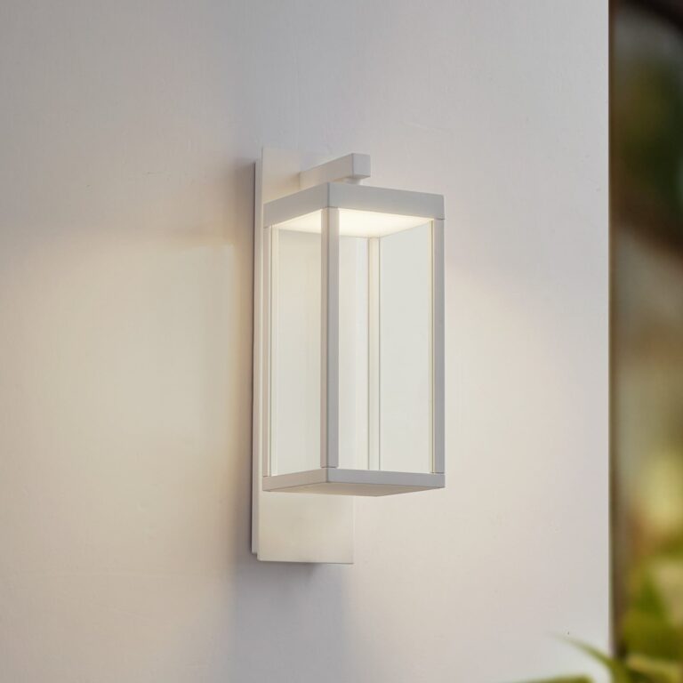 Ferdinand udendørs LED-væglampe, hvid, metal, 38 cm – Lucande - Altan - Moderne - Aluminium - Med én lyskilde