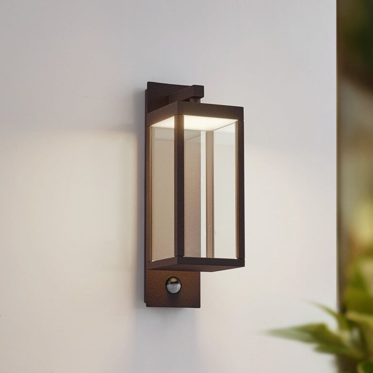Ferdinand udendørs LED-væglampe, rustfarvet, sensor, IP54 – Lucande - Altan - Moderne - Aluminium - Med én lyskilde