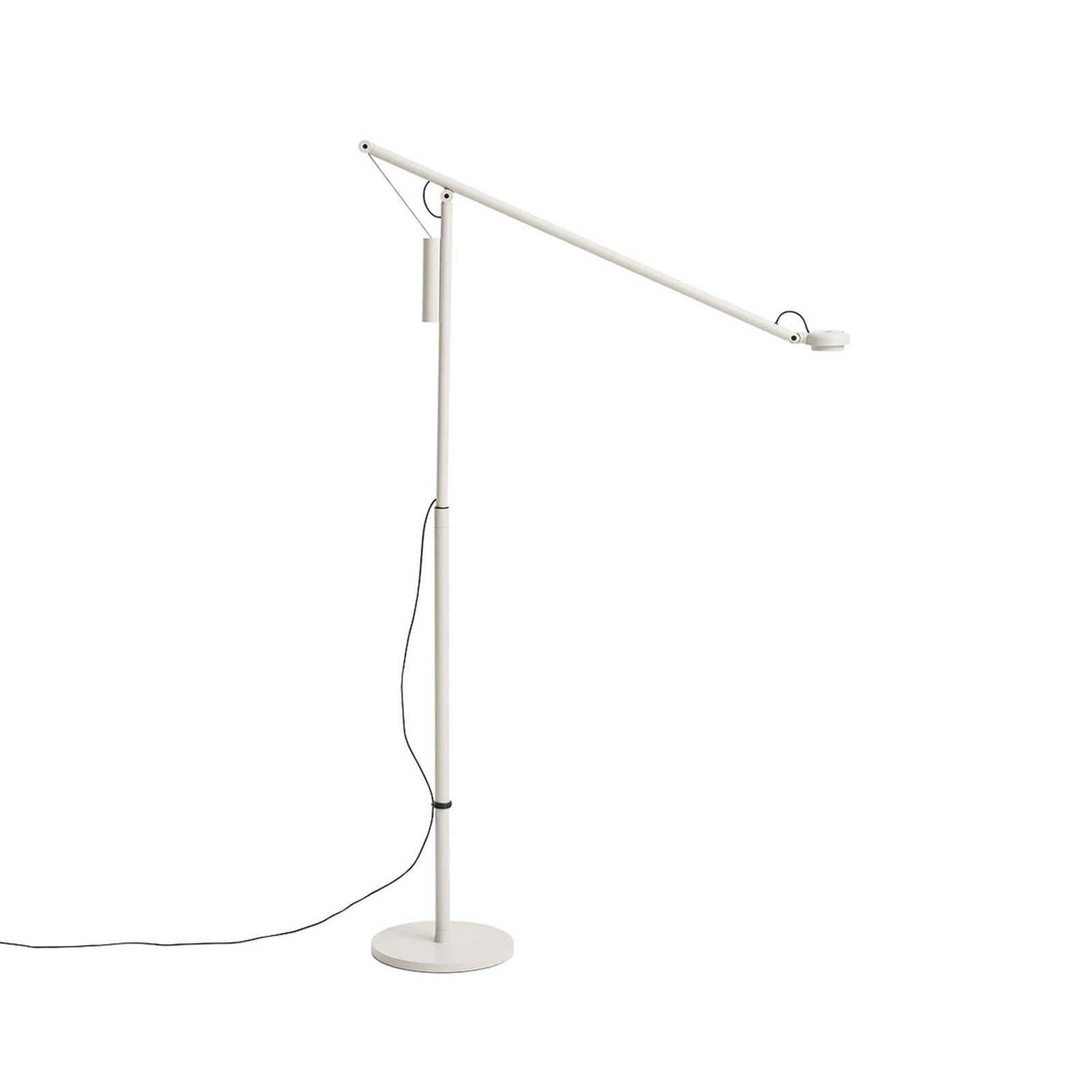 Fifty-Fifty LED-gulvlampe, grå, højde 135 cm, dæmpbar – HAY - Stue - Design - Aluminium - Med én lyskilde