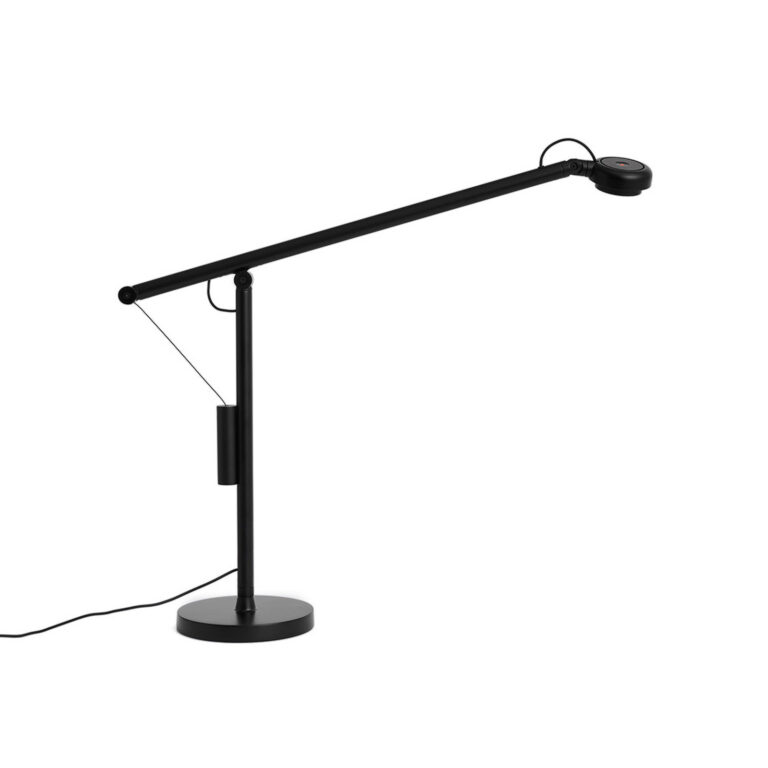 Fifty-Fifty LED-skrivebordslampe, sort, 45 cm, dæmpbar – HAY - Kontor / arbejdsværelse - Design - Aluminium - Med én lyskilde