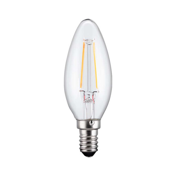 Filament LED | Kerte pære | E14 | 2.8W | 2700K