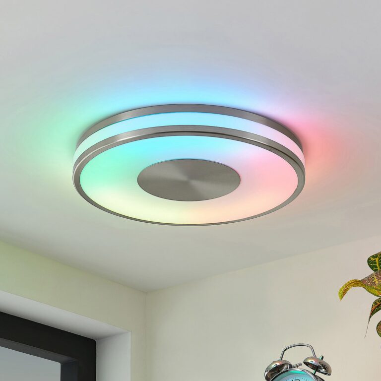 Fjella LED Loftlampe RGB CCT Nickel/White - Lindby - Stue - Moderne - Metal - Rund