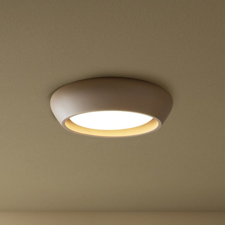 Fjord loftlampe, brun, gips, Ø 28 cm, GX53 Beacon Lighting - Stue - Gips / ler - Rund