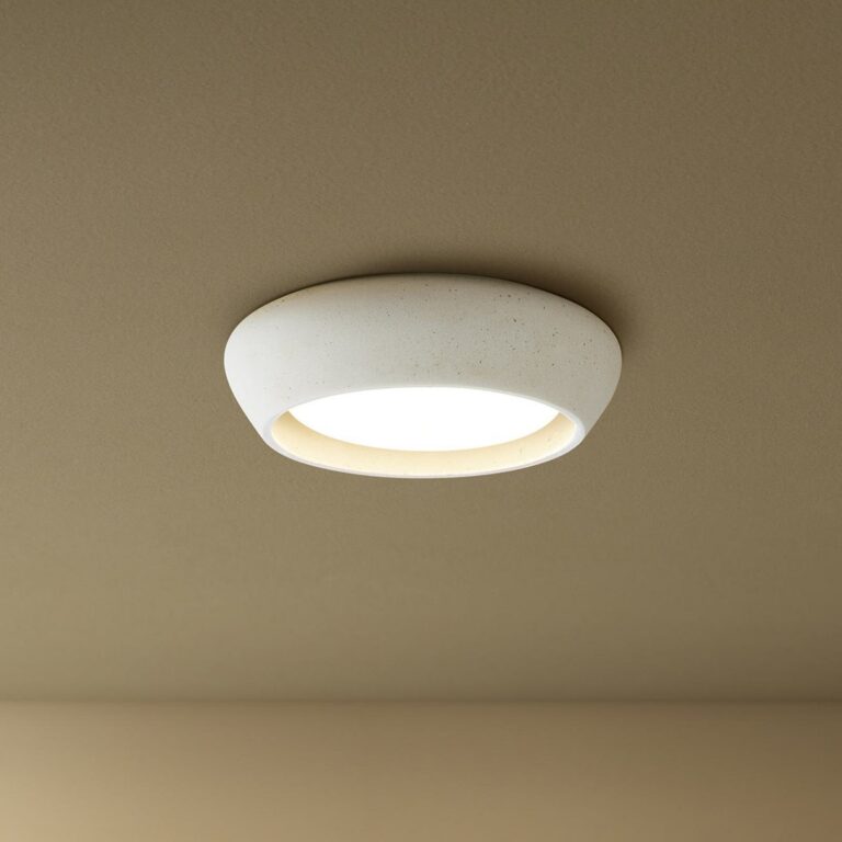 Fjord loftlampe, lysegrå, gips, Ø 28 cm, GX53 Beacon Lighting - Stue - Gips / ler - Rund