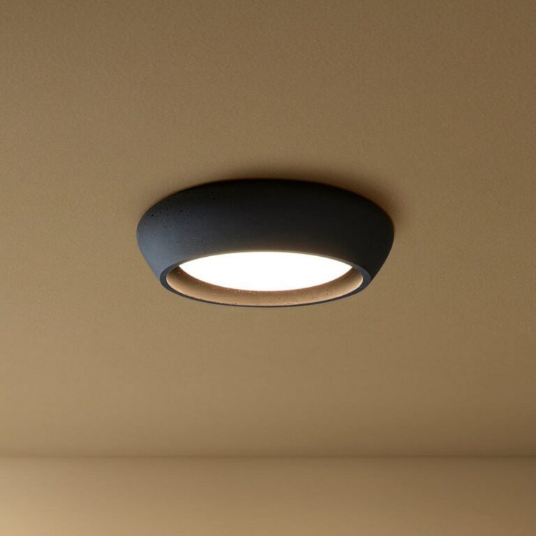 Fjord loftlampe, sort, gips, Ø 28 cm, GX53 Beacon Lighting - Stue - Gips / ler - Rund