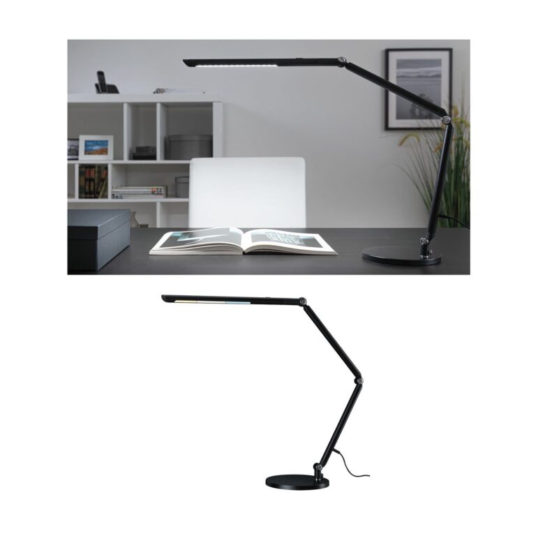 FlexBar LED-skrivebordslampe, sort, 36 cm, CCT – Paulmann - Kontor / arbejdsværelse - Moderne - Metal - Med én lyskilde