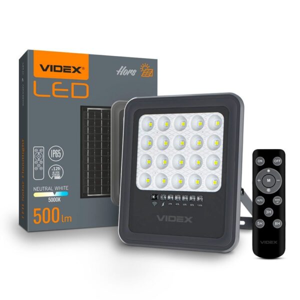 Flood projektør - LED solcelle, Hors, 500, neutral hvid
