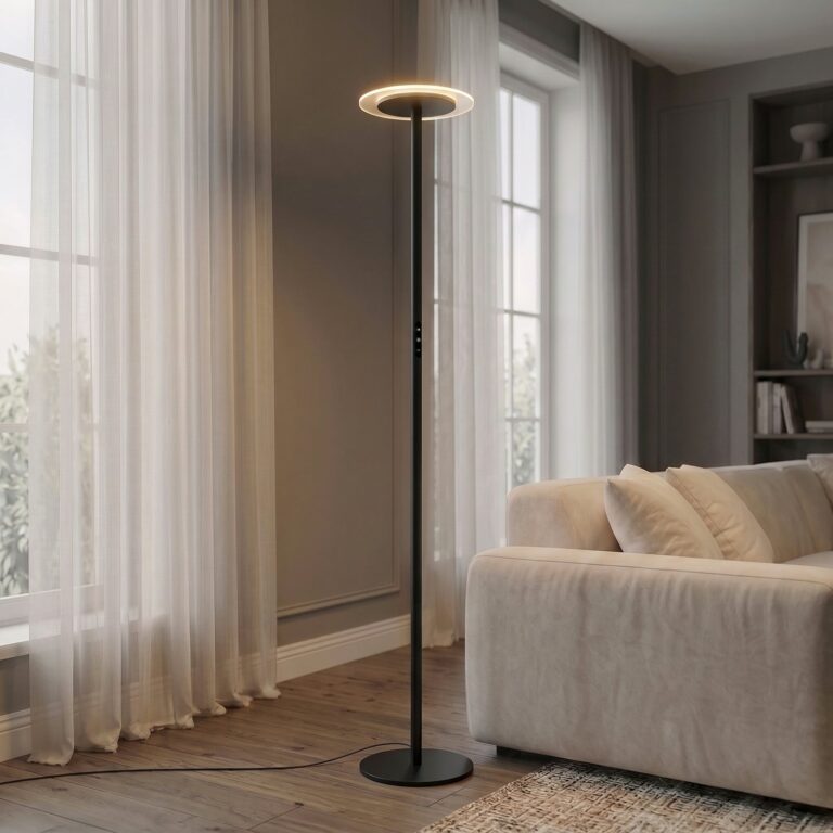 Frile LED-gulvlampe, sort, dæmpbar, højde 190 cm, metal – Arcchio - Stue - Moderne - Aluminium - Med én lyskilde