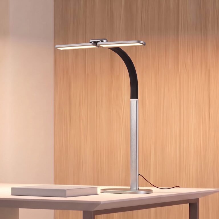 Fynnon LED-skrivebordslampe, GRAU, 80 cm, CCT, dæmpbar, aluminium – Arcchio - Kontor / arbejdsværelse - Moderne - Metal - Med flere lyskilder