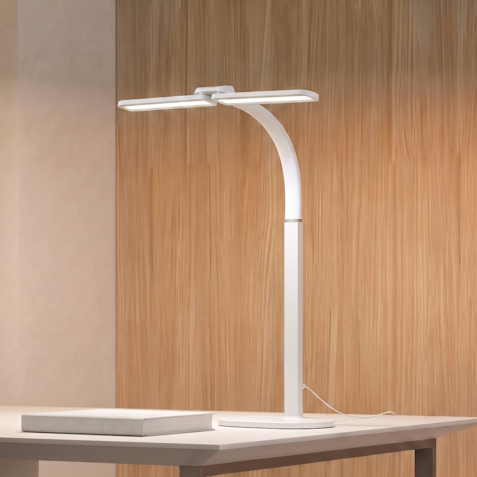 Fynnon LED-skrivebordslampe, hvid, 80 cm, CCT, dæmpbar, aluminium – Arcchio - Kontor / arbejdsværelse - Moderne - Metal - Med flere lyskilder