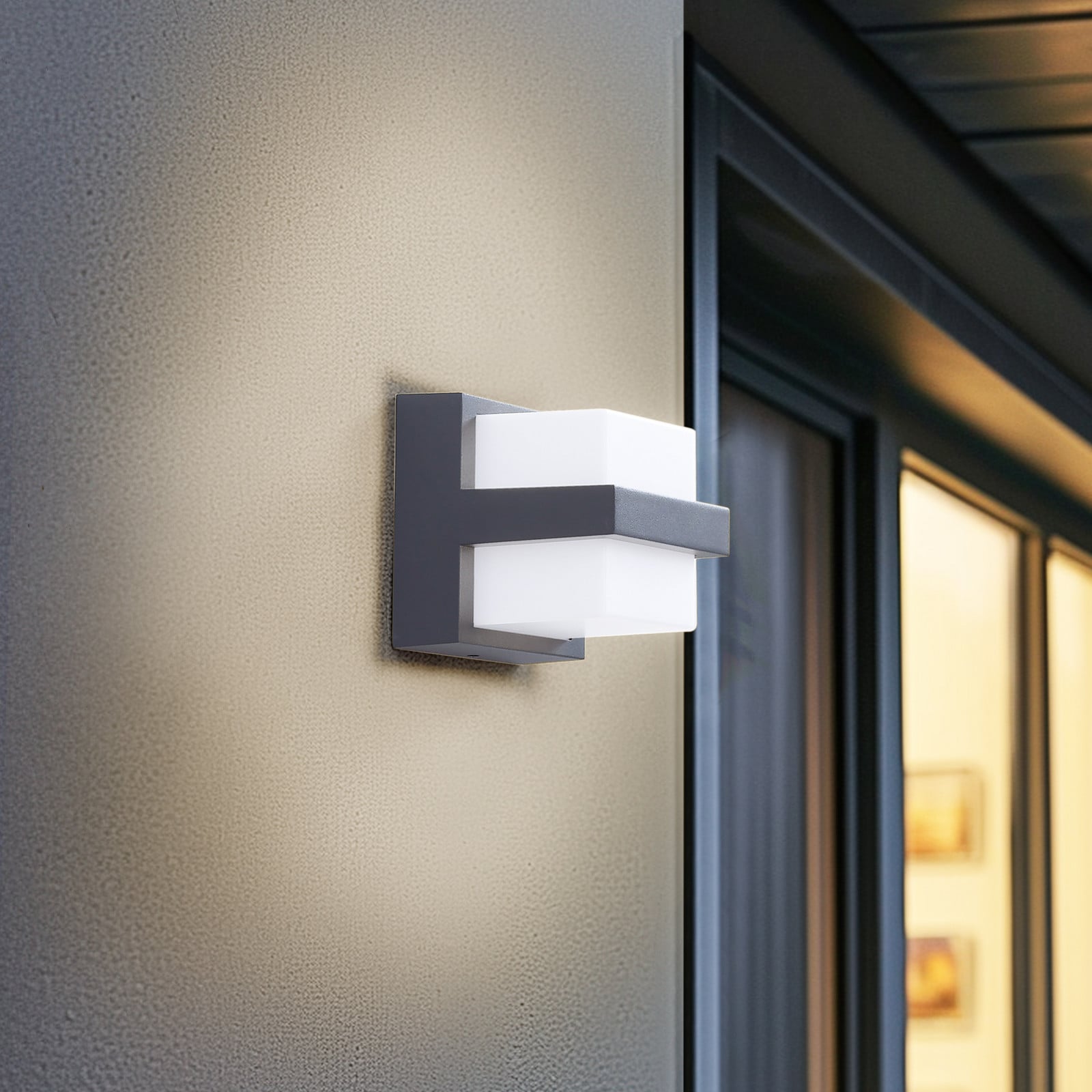 Fyra Smart LED-udendørs væglampe, kantet, CCT RGB, Tuya – Lindby - Altan - Moderne - Aluminium - Plafond