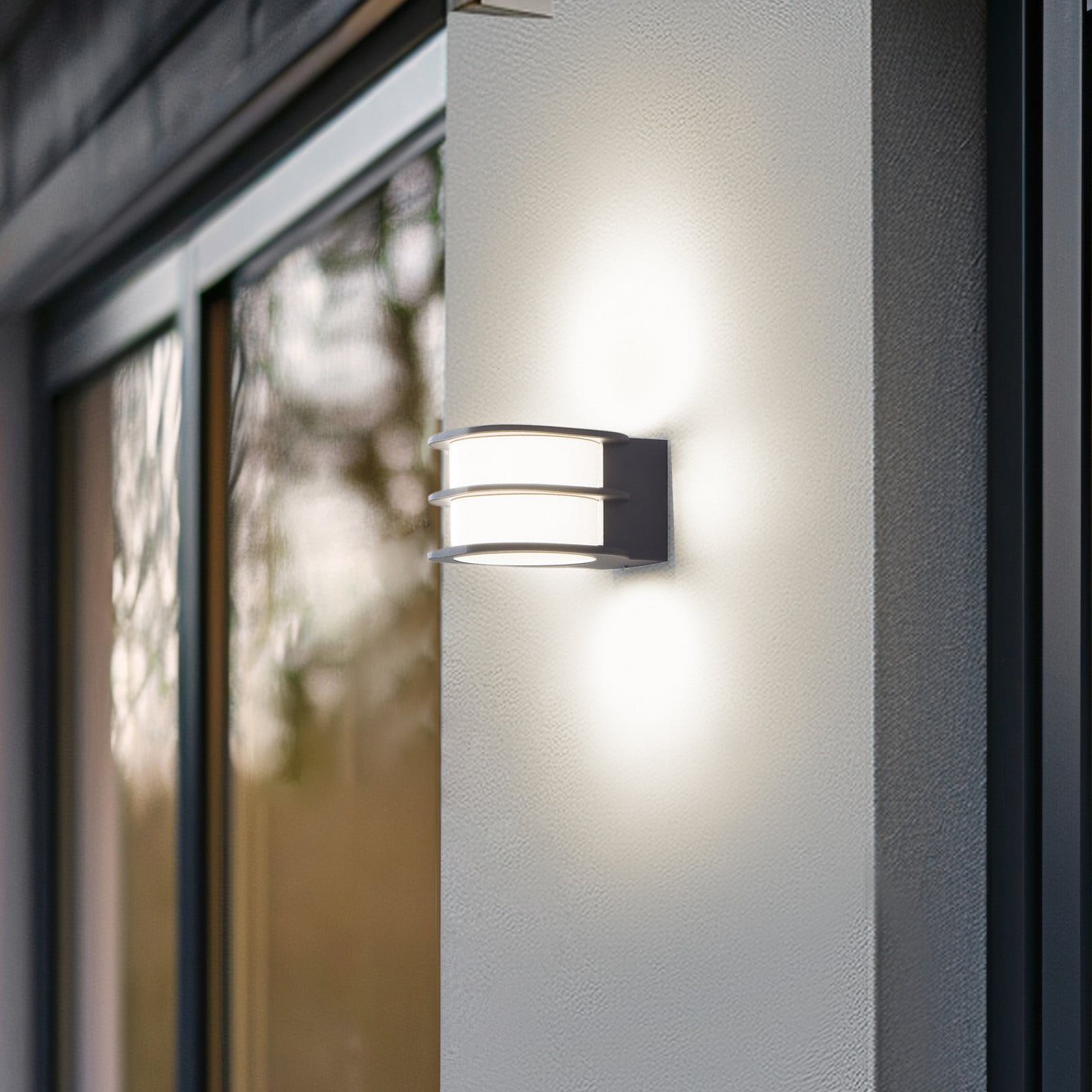 Fyra Smart LED-udendørs væglampe, rund, CCT, RGB, Tuya – Lindby - Altan - Moderne - Aluminium - Plafond