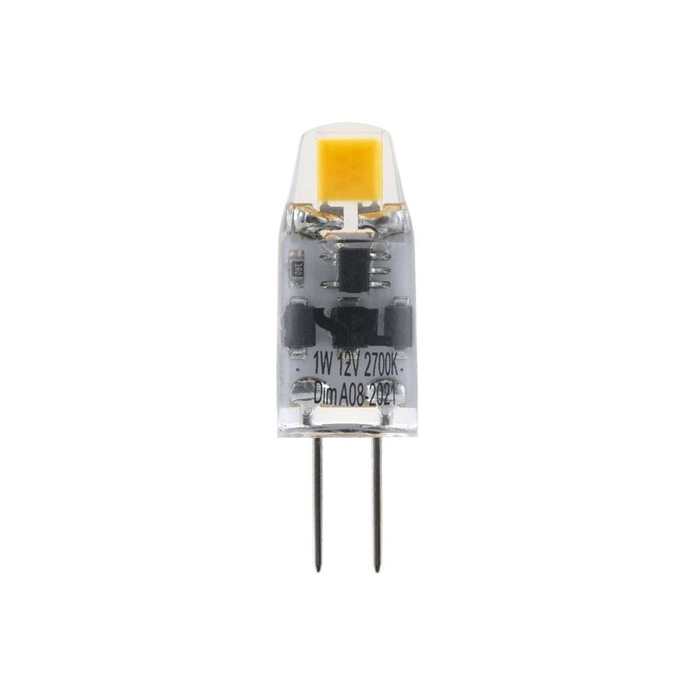 G4 1W COB LED pære, 12V - 100lm, dæmpbar, 2700K, klar glas