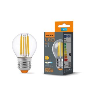 G45 LED-pære 6W E27 - kultråd, varm hvid, 230V, 806lm