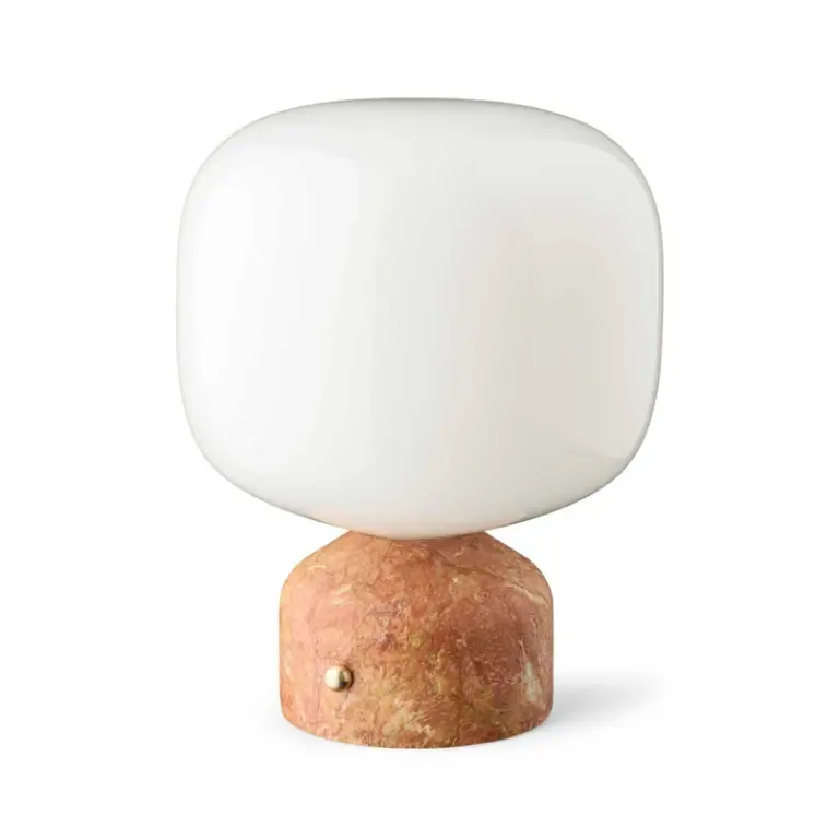 GEJST - Meemo LED-batteridrevet bordlampe, marmor ravfarvet, glas