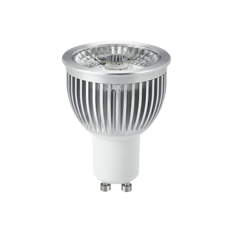 GU10 5W dæmpbar LED pære - 450lm, 2700K, 38Â°, sølv kant