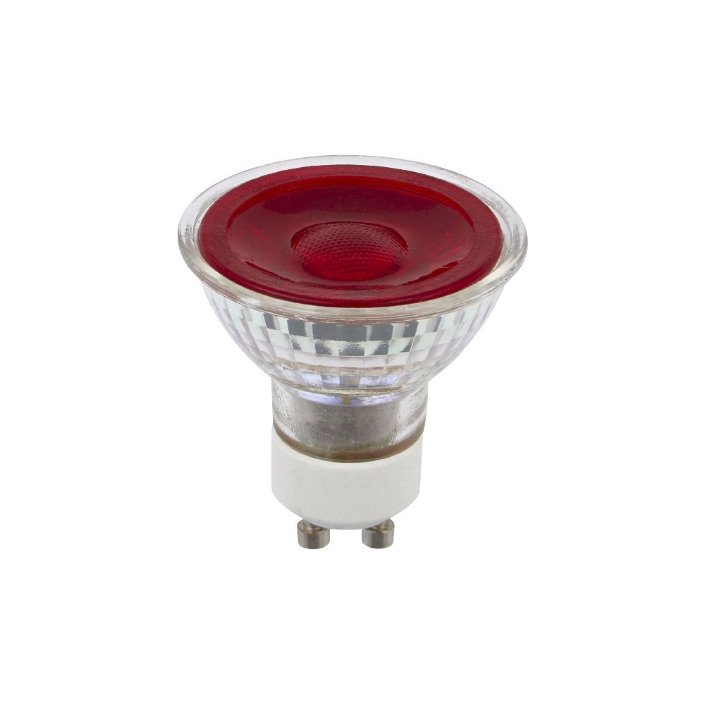 GU10 5W dæmpbar LED pære - Rød, 38°, glas, 230V