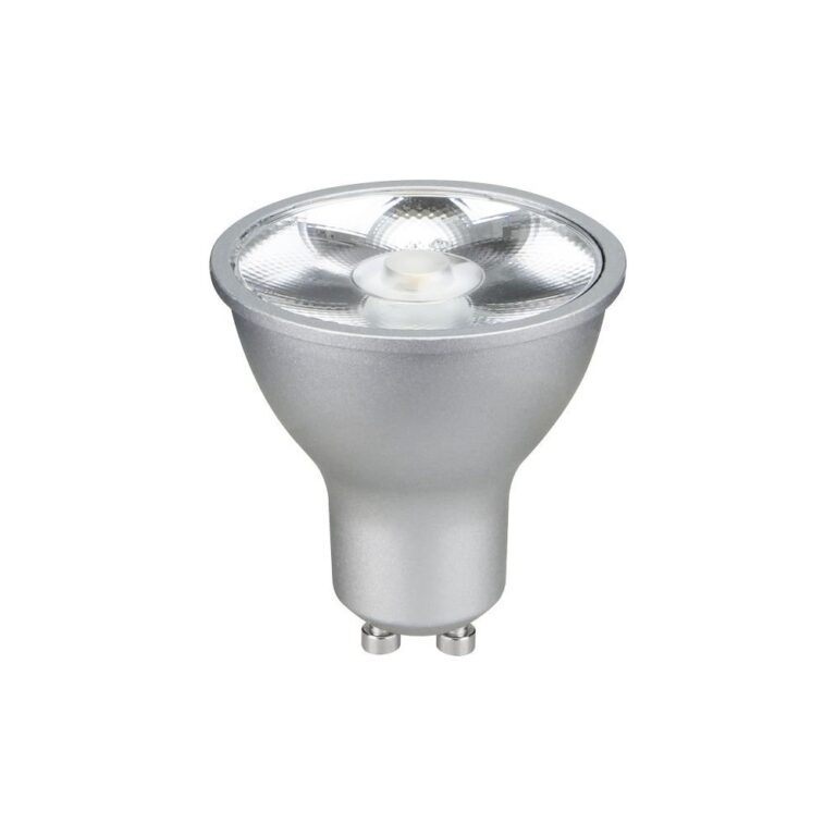 GU10 6W LED pære - 500lm, 17Â°, dæmpbar, sølv, 2700K