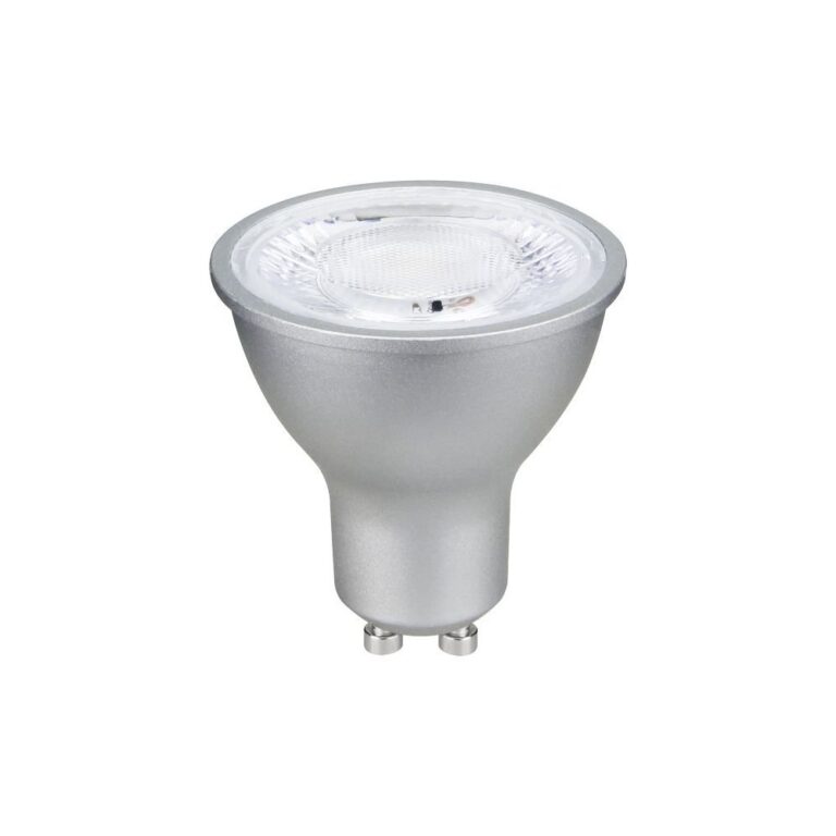 GU10 6W dæmpbar LED pære - 620lm, 2700K, 40°, sølv finish