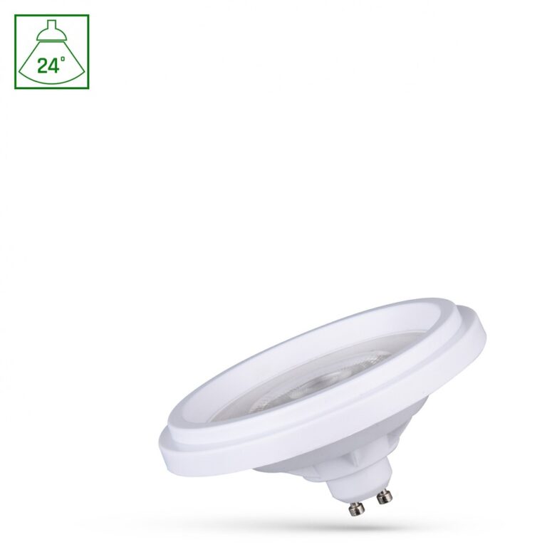 GU10 AR111 5,5W LED pære - 550lm, 24 grader, hvid, varm hvid